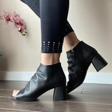 Black Open Toe Boots by Melluso