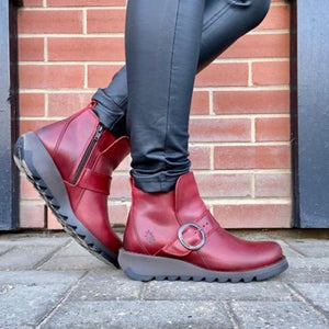 Fly London Red Ankle Boots