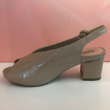 Beige Patent Leather Sandals - Tiramisu Shoes